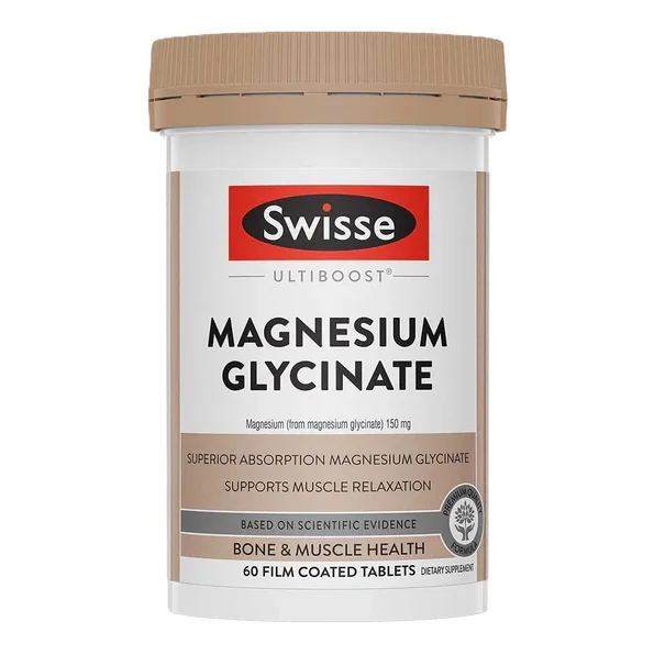 Swisse Ultiboost Magnesium Glycinate 高品质甘氨酸镁 60片【保质期2028/04】